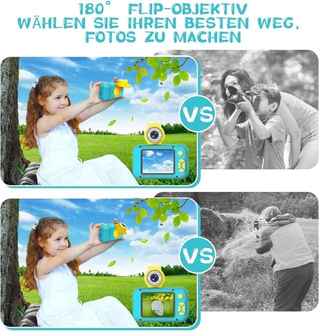 Detalle 2 de ARNSSIEN Kinderkamera mit 180° Flip-Objektiv
