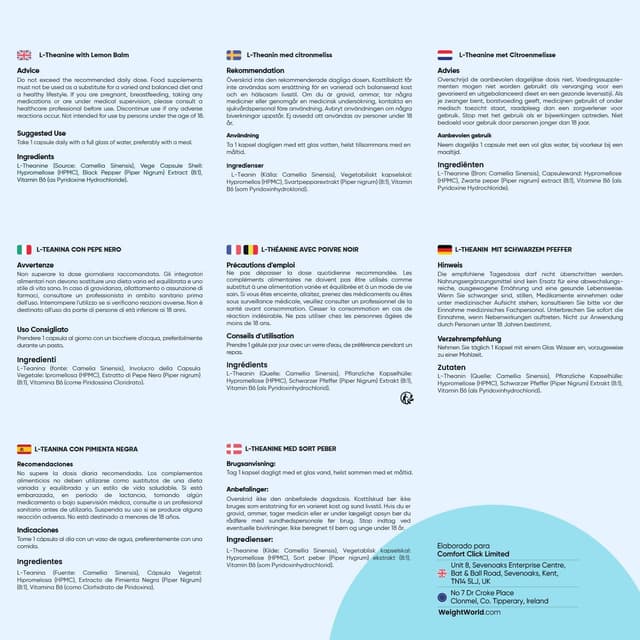 Thumbnail 5 de L Theanine 500mg con Toronjil 🌿 - 180 Cápsulas Veganas