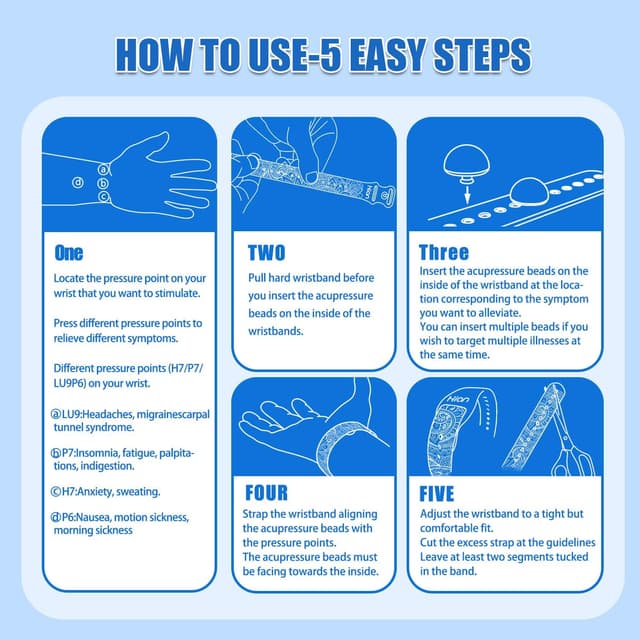 Thumbnail 4 de 3 Paar Armbänder Reisekrankheit Akupressur