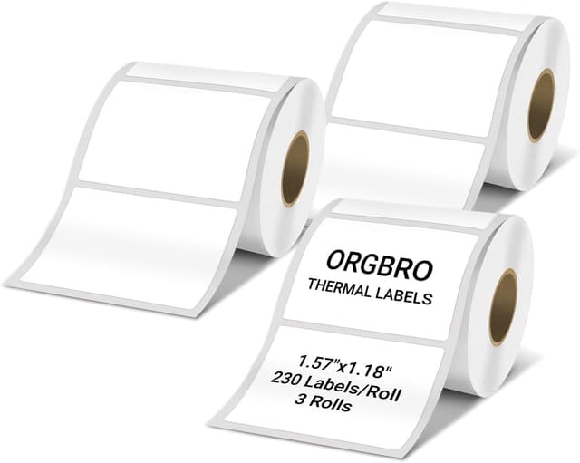 Detalle de ORGBRO Label Maker Tape for Z3 thermal label printer (3 rolls, black on white)
