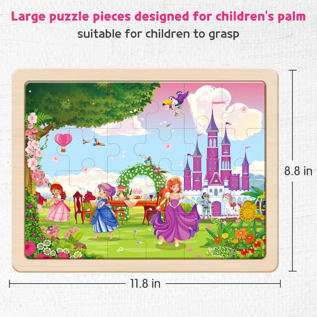 Detalle de SYNARRY Wooden Unicorn Mermaid Puzzle Set
