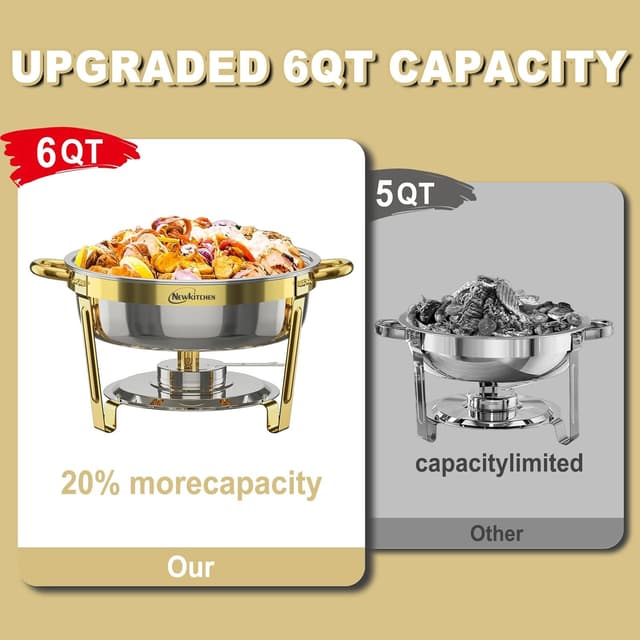 Thumbnail 1 de NewKitchen 6QT Chafing Dishes 4 Pack