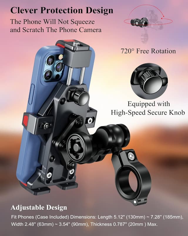 Thumbnail 4 de BRCOVAN Motorradhandyhalterung 4,7–7,2 Zoll