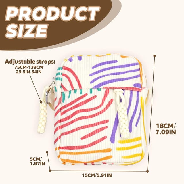 Thumbnail 3 de FOSLXIN Cord Tasche Damen Klein Crossbody