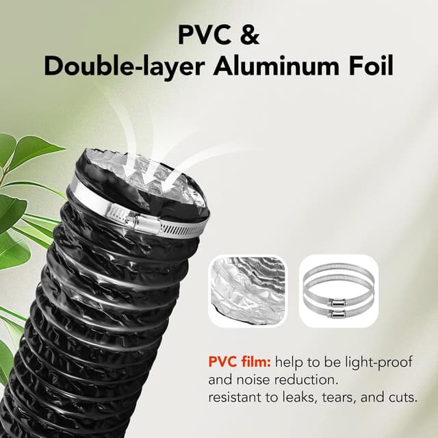 Thumbnail 1 de Dryer Vent Hose 4" Insulated Flexible Duct 16ft 🛠