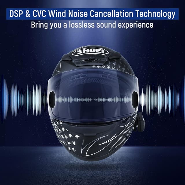 Detalle de LEXIN B4FM Motorcycle Bluetooth Intercom (10-rider group system) with Music Sharing & IP67