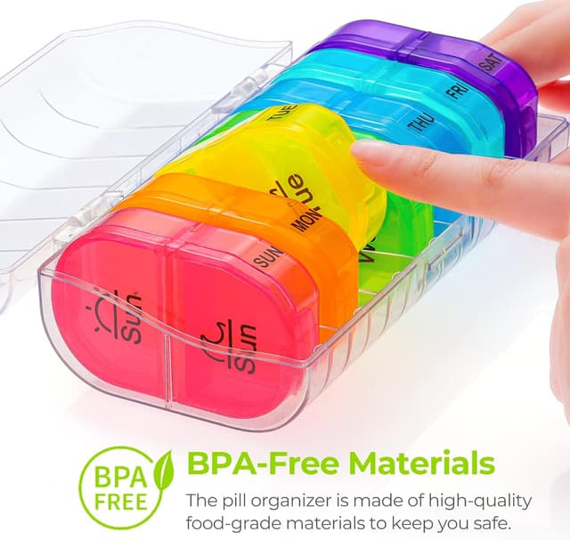 Thumbnail 5 de AUVON Pill Box Organiser 7-day, 2-times a day 💊