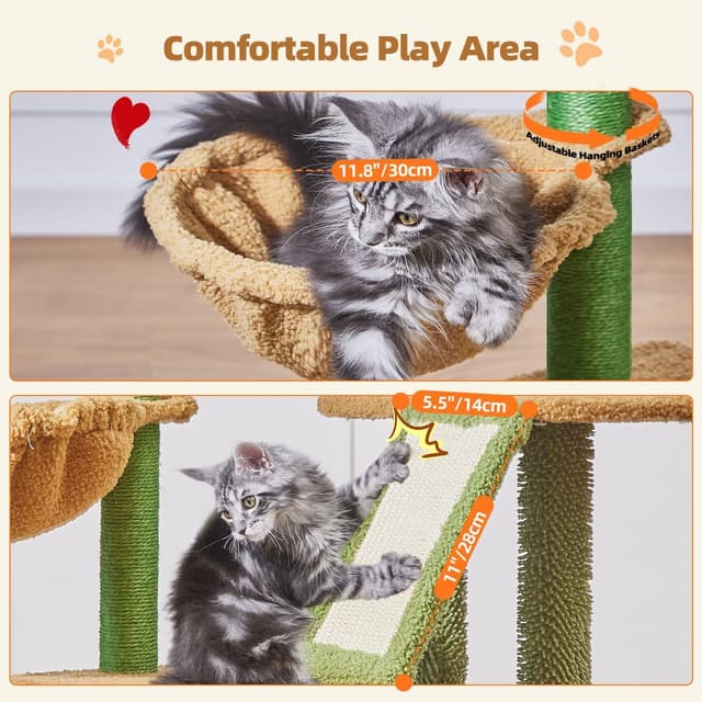 Thumbnail 5 de Taoqimiao Cat Tree 98cm for Indoor Cats