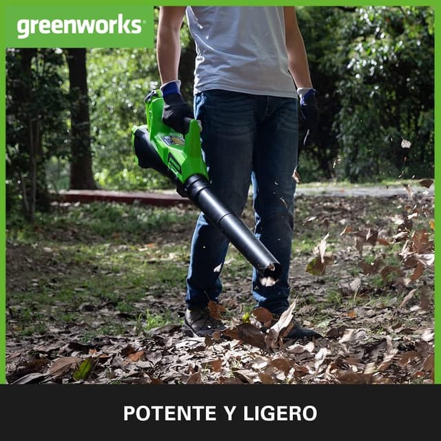 Detalle de Greenworks Tools G40AB 🌀 Soplador de Hojas a Batería, 177 km/h