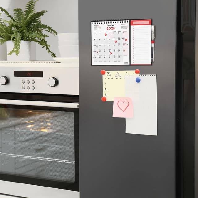 Detalle de Finocam Calendrier magnétique 2026 (Janvier–Décembre 2026) — 1 mois par page, en français