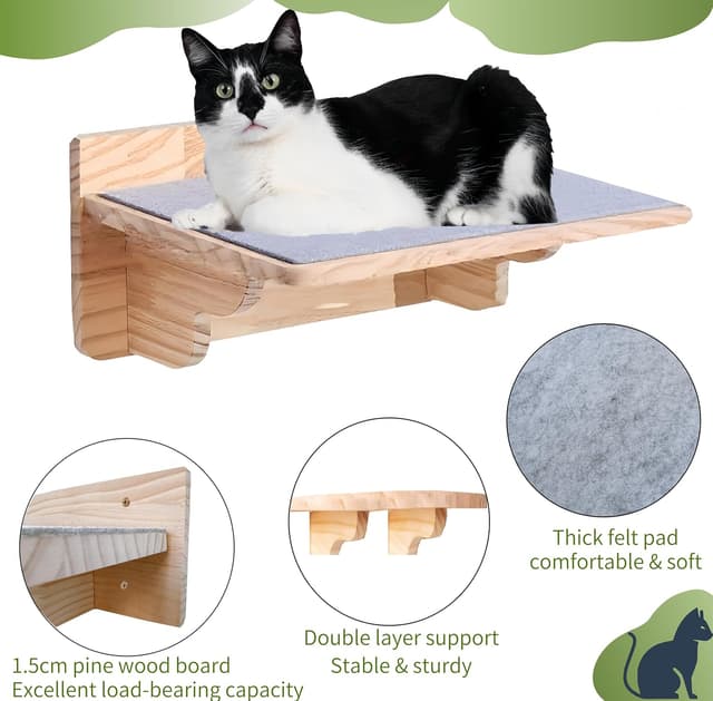 Thumbnail 1 de Cat Wall Shelves set cat shelves 40x20cm Hammock