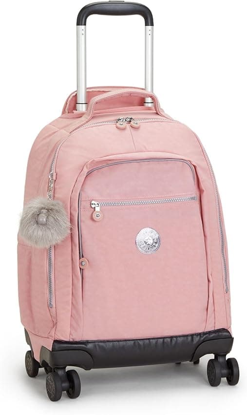 Detalle 2 de Kipling New Zea mochila grande con ruedas rosa