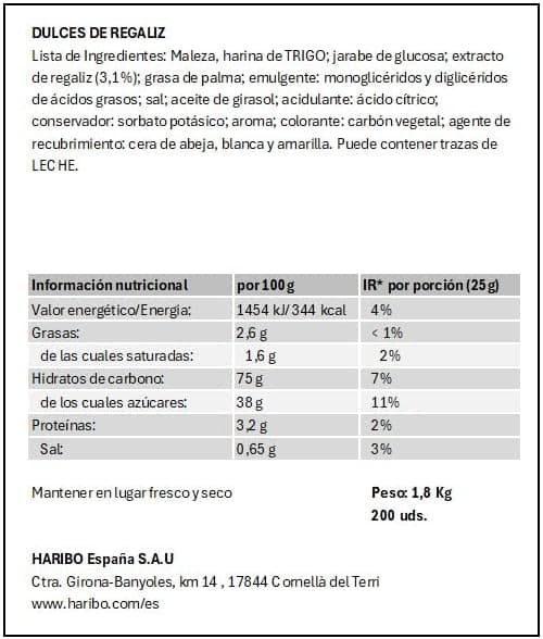 Detalle 2 de Haribo Mega Torcidas Regaliz 🍬 Tarro 200 unidades