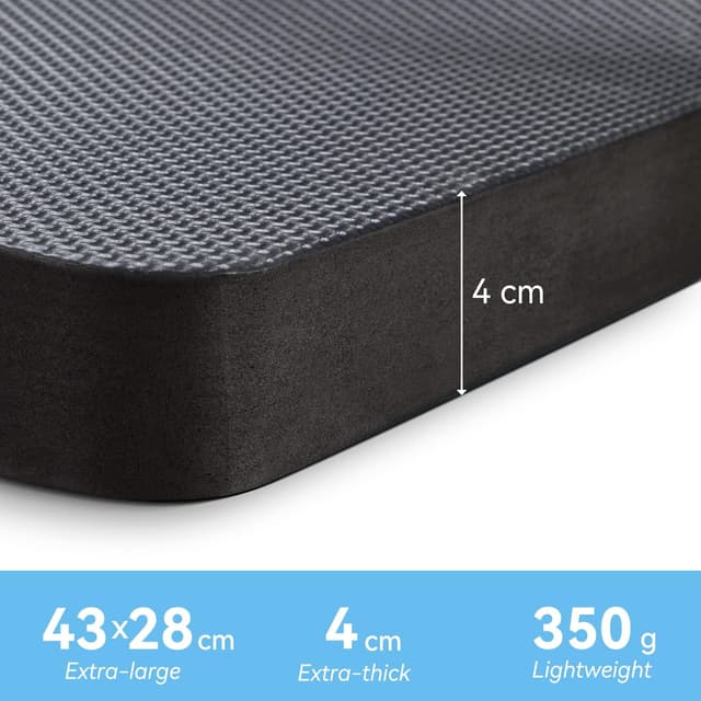 Detalle de Ohuhu Kniekissen Sitzkissen Mehrzweckkissen (43 x 28 x 4 cm) – Premium Knieschoner, Knie-Matte und Sitzunterlage, Schwarz