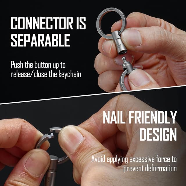 Detalle de KeyUnity key ring connector 360° swivel