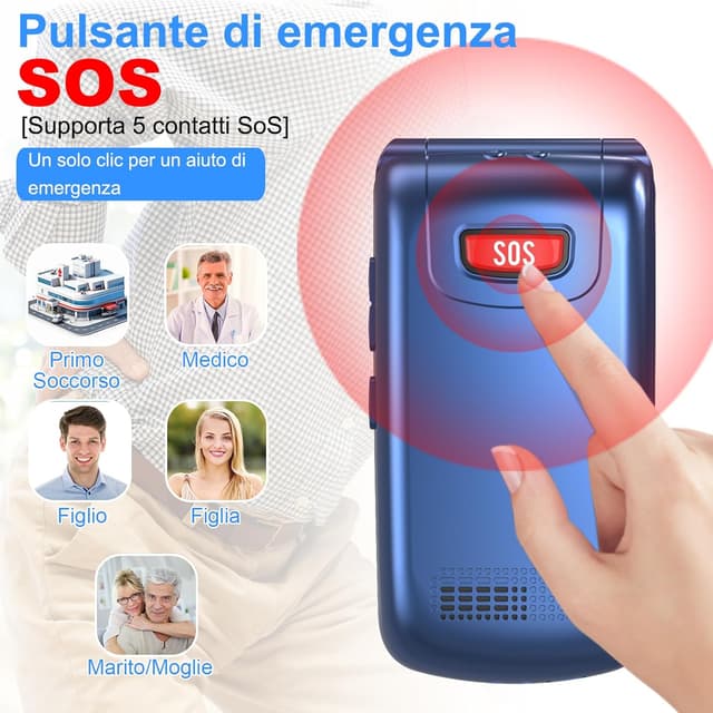 Thumbnail 6 de CHAKEYAKE telefono 4G per anziani Dual SIM