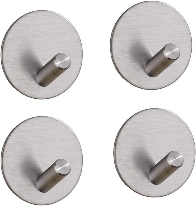 Detalle de LYLIN Crochet adhésif mural en acier inoxydable SUS304 pour salle de bains (lot de 4)