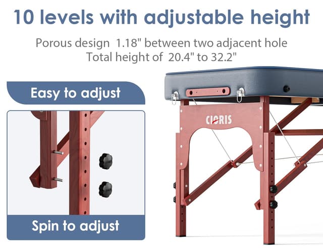 Detalle de CLORIS 84" Portable Massage Table