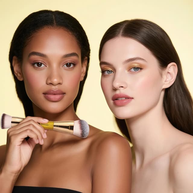 Detalle 2 de DUcare Dual End Foundation Contour Bronzer Brush (Double-Ended Face Makeup Tool)