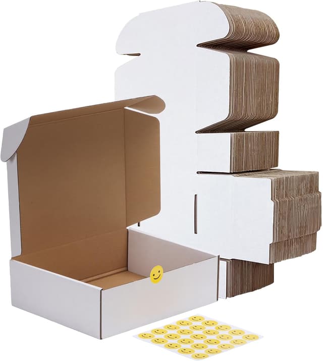 Detalle de Small White Corrugated Shipping Boxes (25 Pack) 229x153x51 mm