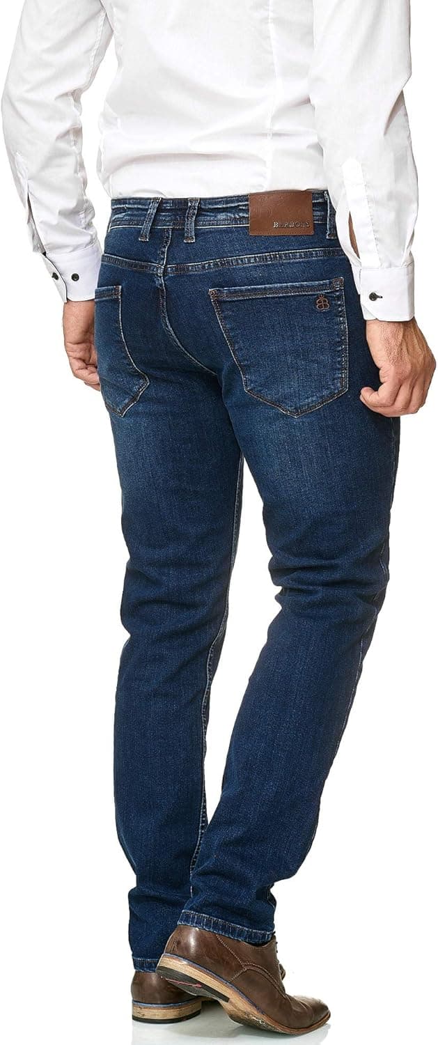 Detalle 2 de BARBONS Herrenjeans Regular-Fit Stretch – hochwertige Straight Jeans für Business & Freizeit