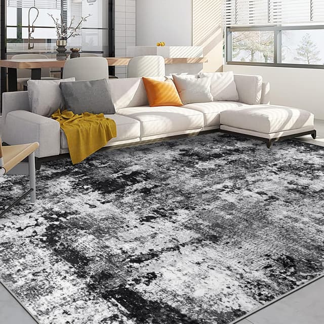 Detalle de Capslpad Black Abstract Rug 200x300cm