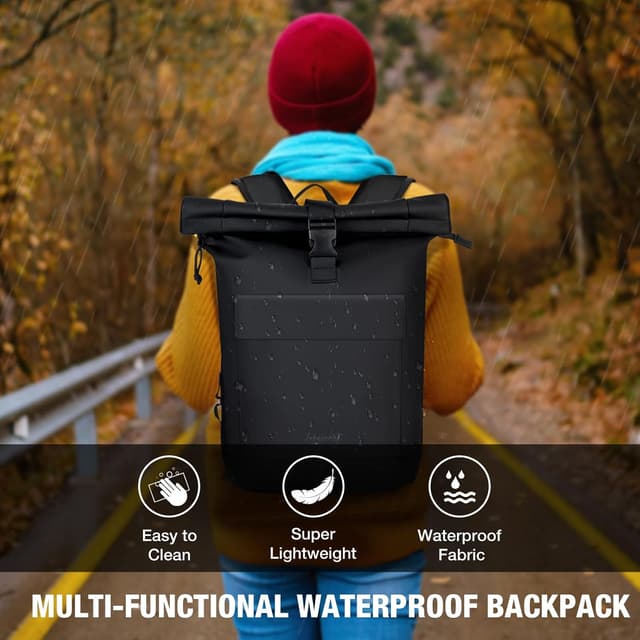 Detalle de Lekeinchi rolltop laptop backpack 19 inch