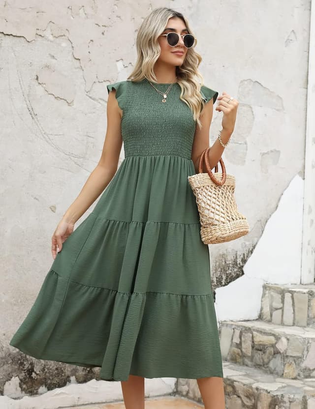Detalle 2 de CMTOP Sommerkleid Damen Maxikleid für Sommer