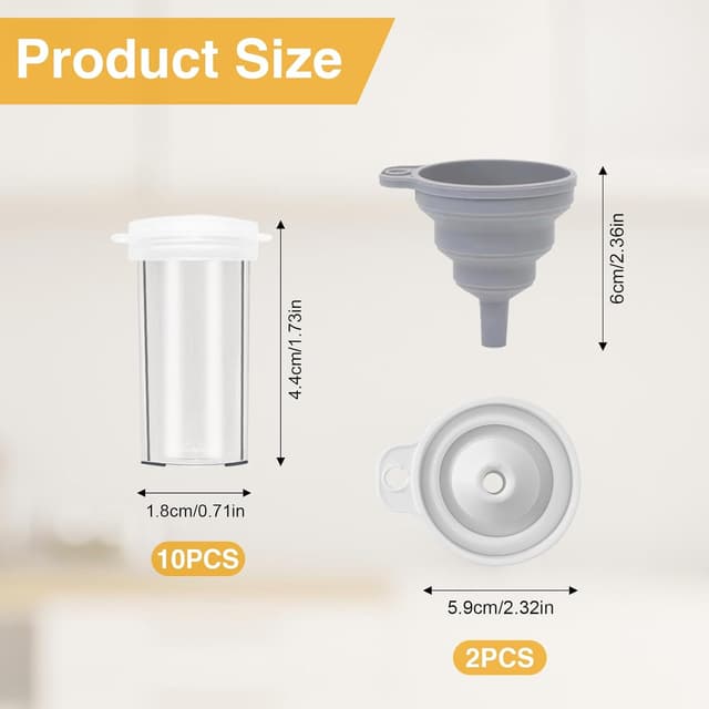 Detalle 2 de FINEASY Mini Salzstreuer-Set mit Deckel (10 Stück) für unterwegs – Salz & Pfeffer Streuer klein mit Trichter