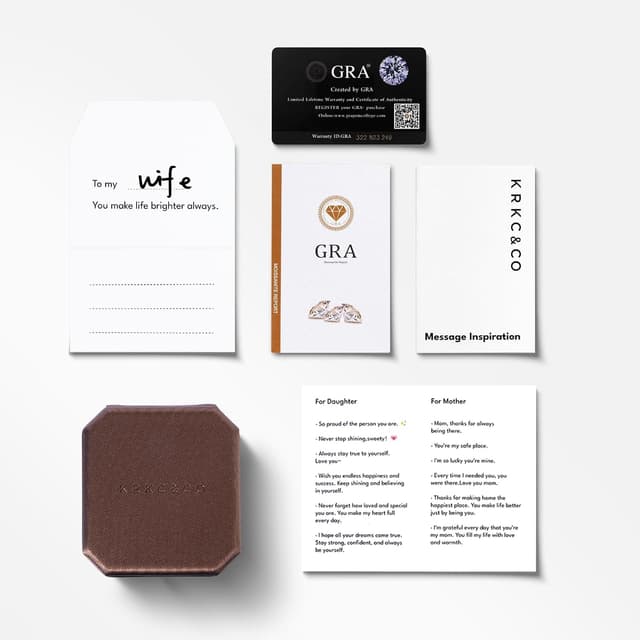 Thumbnail 5 de KRKC&CO Moissanit-Anhänger-Kette Damen aus 925 Silber – verstellbar 45+5 cm mit Geschenkbox