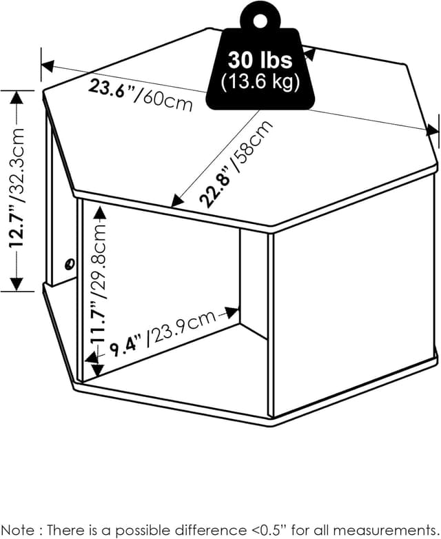 Thumbnail 2 de Furinno SIMPLE DESIGN Tavolino esagonale 20,47