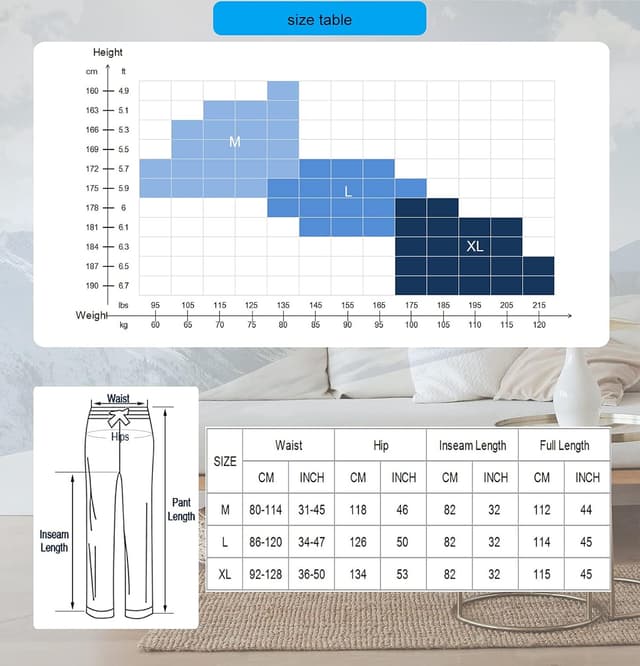 Thumbnail 6 de YUSHOW 2er Pack Herren-Schlafanzughosen aus Fleece mit Kordelzug und Taschen (kariert, Winter)