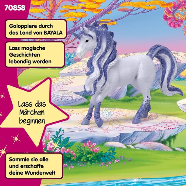Detalle 2 de schleich BAYALA Cosmos Einhorn Hengst 70858 – detailgetreue Sammelfigur (ab 5 Jahren)