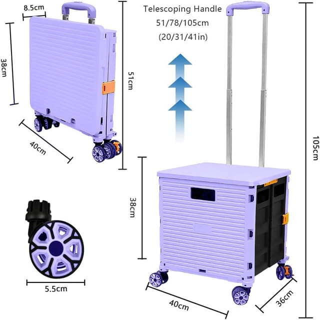 Thumbnail 6 de CROSS ZEBRA caddie pliable 54L violet