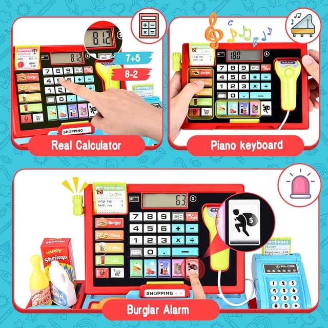 Thumbnail 1 de Joellfuner Caja Registradora Juguete con Escáner 🧾