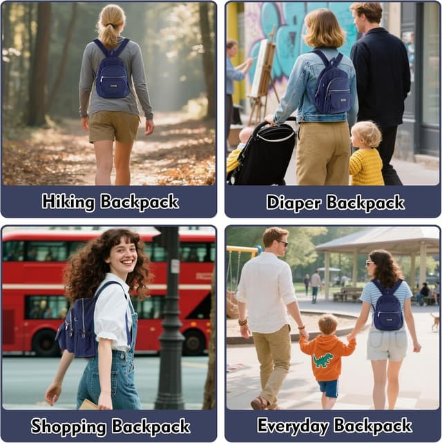 Detalle 2 de AOTIAN Mini-Rucksack für Mädchen & Damen (7 Liter) – leichter Daypack mit mehreren Fächern