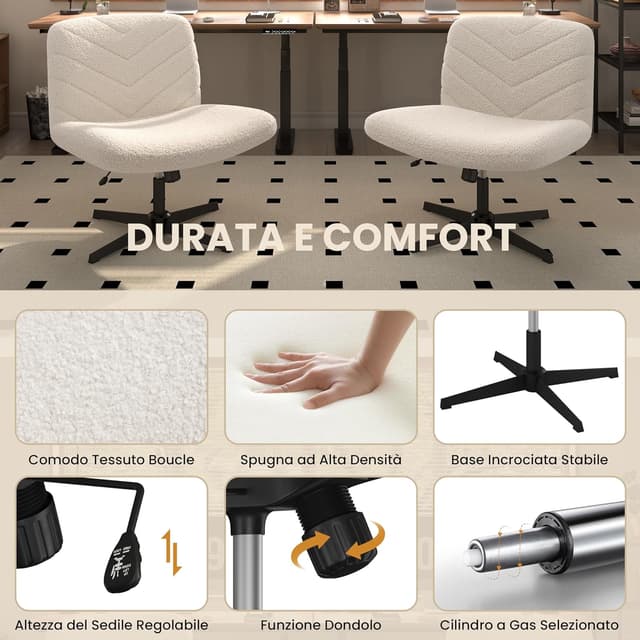 Thumbnail 4 de Yaheetech Sedia da Ufficio 66 cm