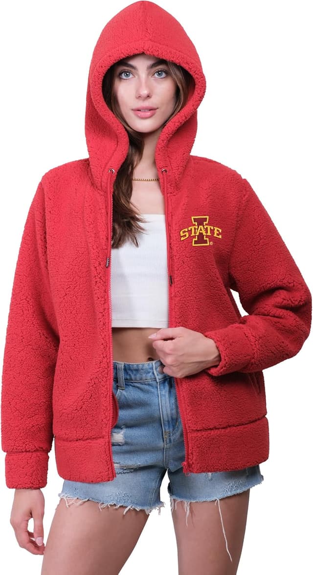 Detalle 2 de Ultra Game Women’s NCAA Official Super Soft Sherpa Full Zip Hoodie Sweatshirt