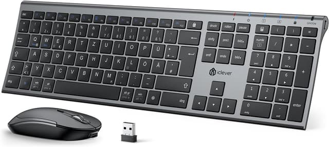 Thumbnail 6 de iClever kabellose Tastatur und Maus Set (2,4G, USB‑C wiederaufladbar) für Windows und Mac