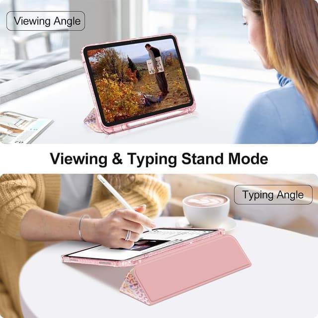 Detalle de Fintie Glitzer-Hülle für iPad 11./10. Generation (A16 Chip, 2025/2022) mit Stifthalter – transparent, dünn & stoßfest