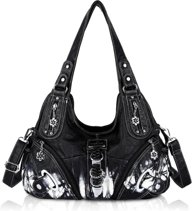 Detalle de Angel Kiss Damen Schultertasche Hobo (Umhänge-/Henkeltasche) mit vielen Fächern