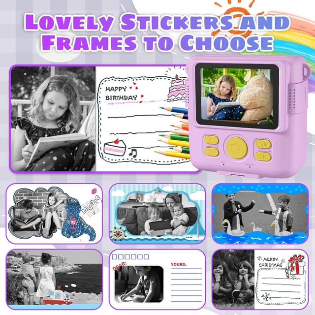 Detalle 2 de Instant Print Camera for Kids 1080P 32GB SD Card