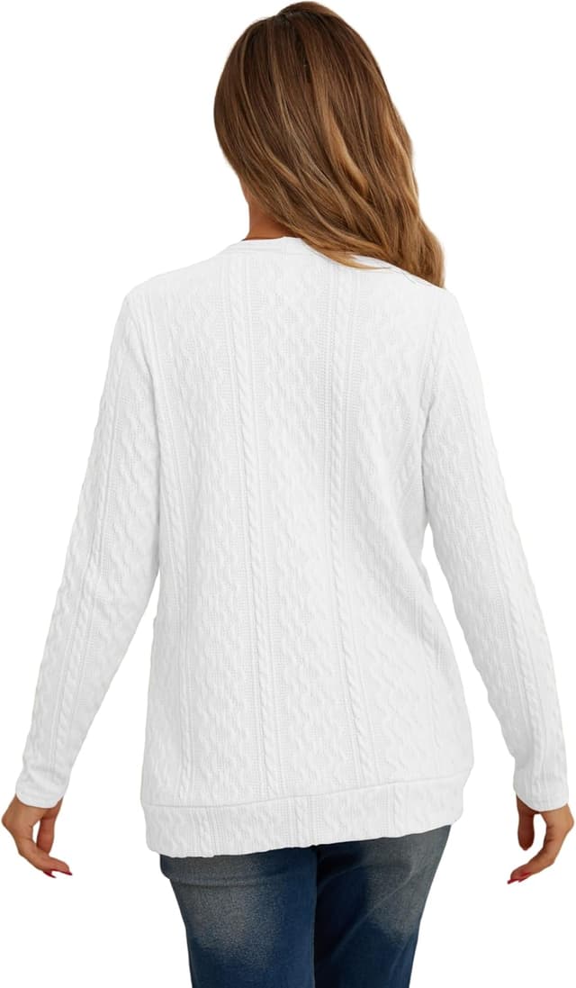 Thumbnail 6 de GRECERELLE women’s lightweight long sleeve cardigan with open front, v-neck and pockets