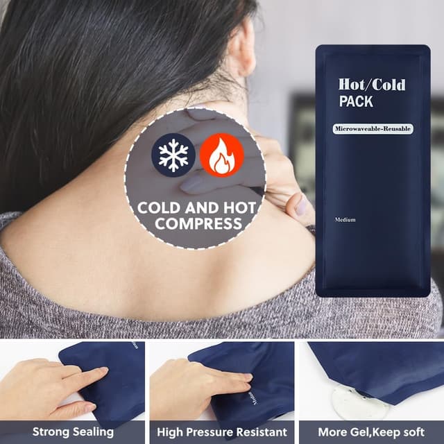 Detalle 2 de AOOWU poche de glace réutilisable 3 pièces (froid et chaud) pour blessures et douleurs