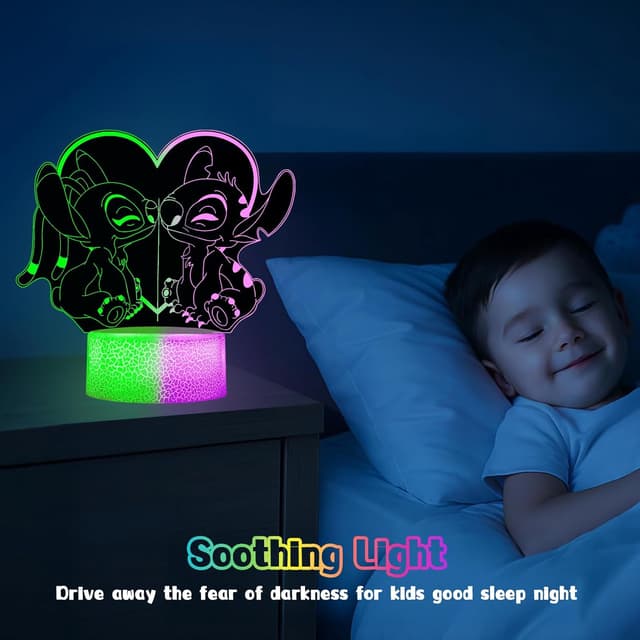 Thumbnail 4 de Dagydali Stitch 3D LED Nachtlicht 16 Farben