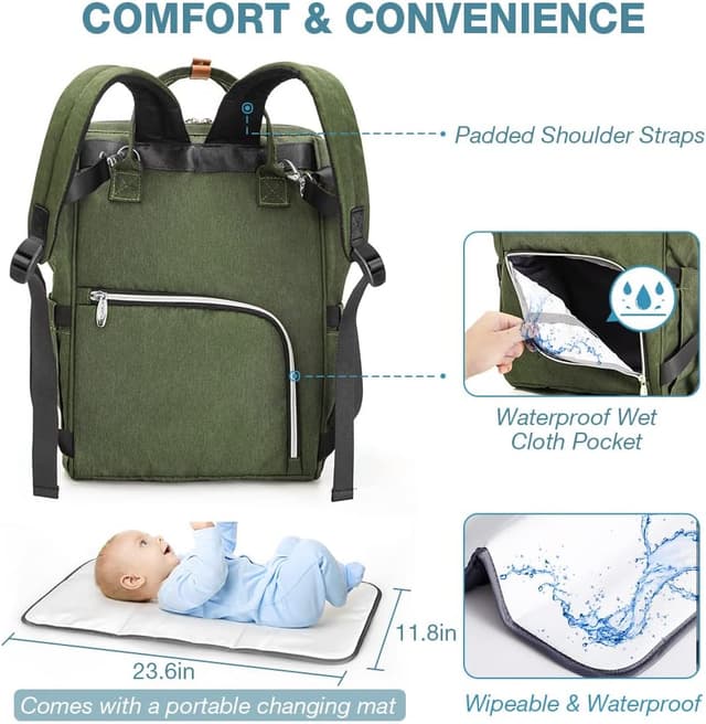Thumbnail 5 de Lekebaby Nappy Changing Bag Backpack with Mat
