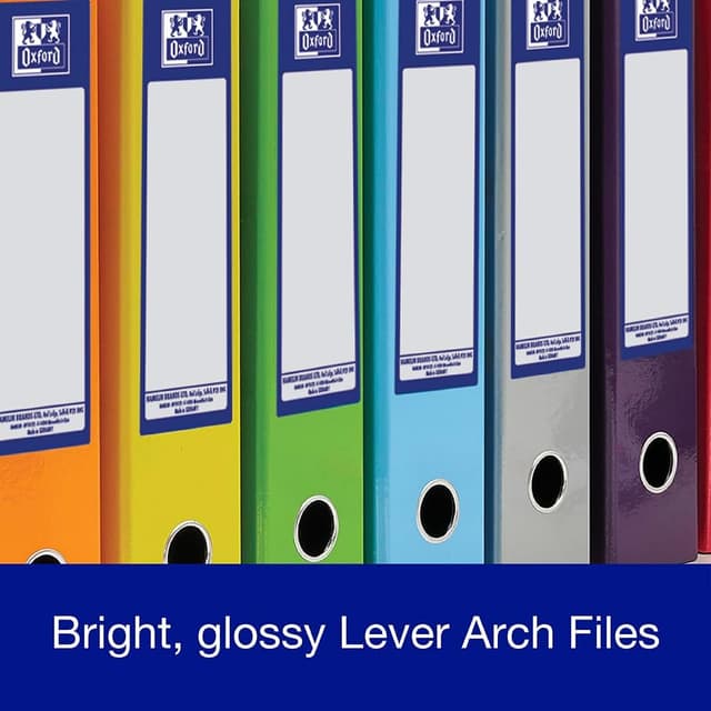 Detalle de Oxford Premium A4 Lever Arch File (Yellow) – heavy duty single folder, 70mm spine
