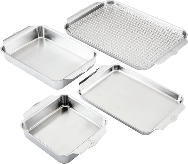 Detalle de Hestan Provisions OvenBond 5-Piece Tri-ply Stainless Steel Ovenware Baking Sheet Set