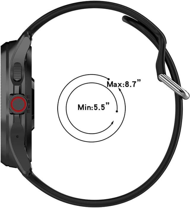 Detalle de BYISYUE 24mm silicone sport watch strap for Suunto 7/9, Ticwatch Pro 5 & Garmin Venu X1-style wearers