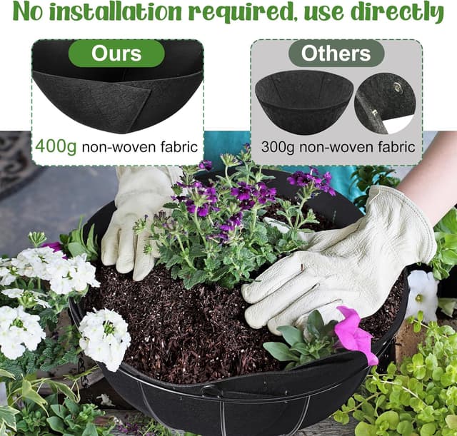 Detalle de GIONAR felt planter liner 30 cm, 6 pack